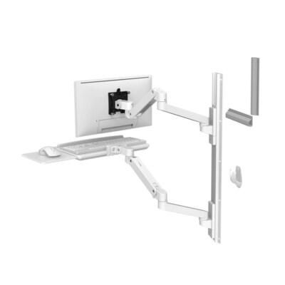 Ergotron LX Pro Adjustable Dual Monitor Mount & Stand, Up to 34, White (45-696-290)