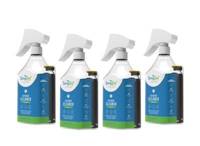 Simpleaf Clean Kitchen Cleaner & Degreaser, Citrus Zest, 24 oz., 4/Carton (S-KCBL04-24-CZ)
