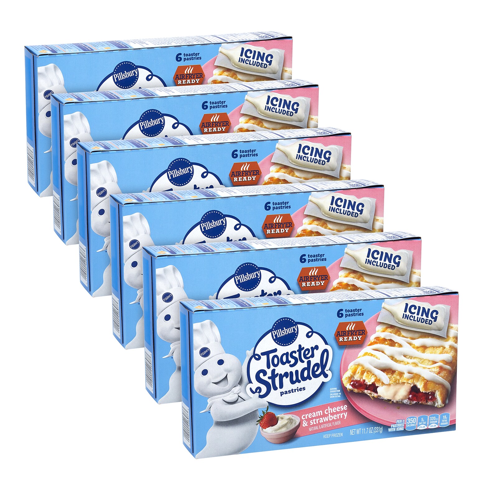 Pillsbury Toaster Strudel, Cream Cheese Strawberry, 11.7 oz, 36/Pack (600-04141)