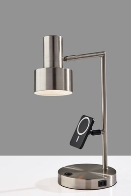 Adesso Rowe Supercharger Incandescent Desk Lamp, 19"H, Brushed Steel (2606-22)