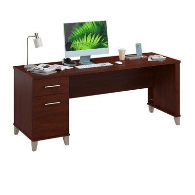 Bush Furniture Somerset 72W Office Desk with Drawers, Hansen Cherry (WC81772)