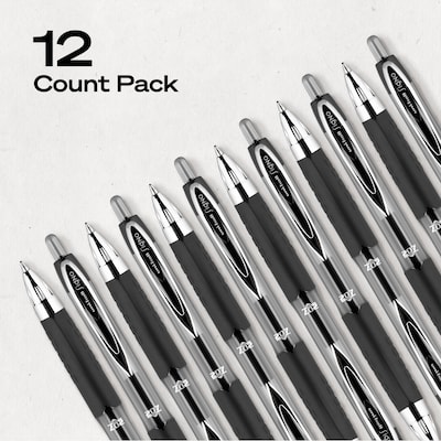 uniball 207 Retractable Gel Pens, Medium Point, 0.7mm, Black Ink, Dozen (33950)