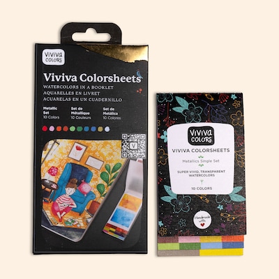 Viviva Watercolor Paint Colorsheets Pallette, Assorted Colors, 10 Colors/Set  (VIV276004)