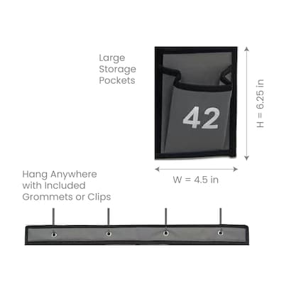 Kore Design Non-Woven Fabric Hanging Classroom Cell Phone Organizer, 43.8" x 25.7" x 0.5", Grey (KD-PS4235)