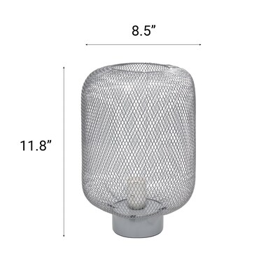 Creekwood Home Mesh Wire 11.8" LED Table Lamp, Gray (CWT-1002-GY)