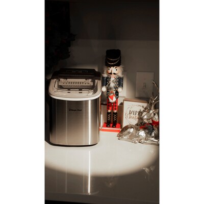 Magic Chef Portable Countertop Ice Maker, 27 Lbs. per Day, Stainless Steel (MCIM27ST)