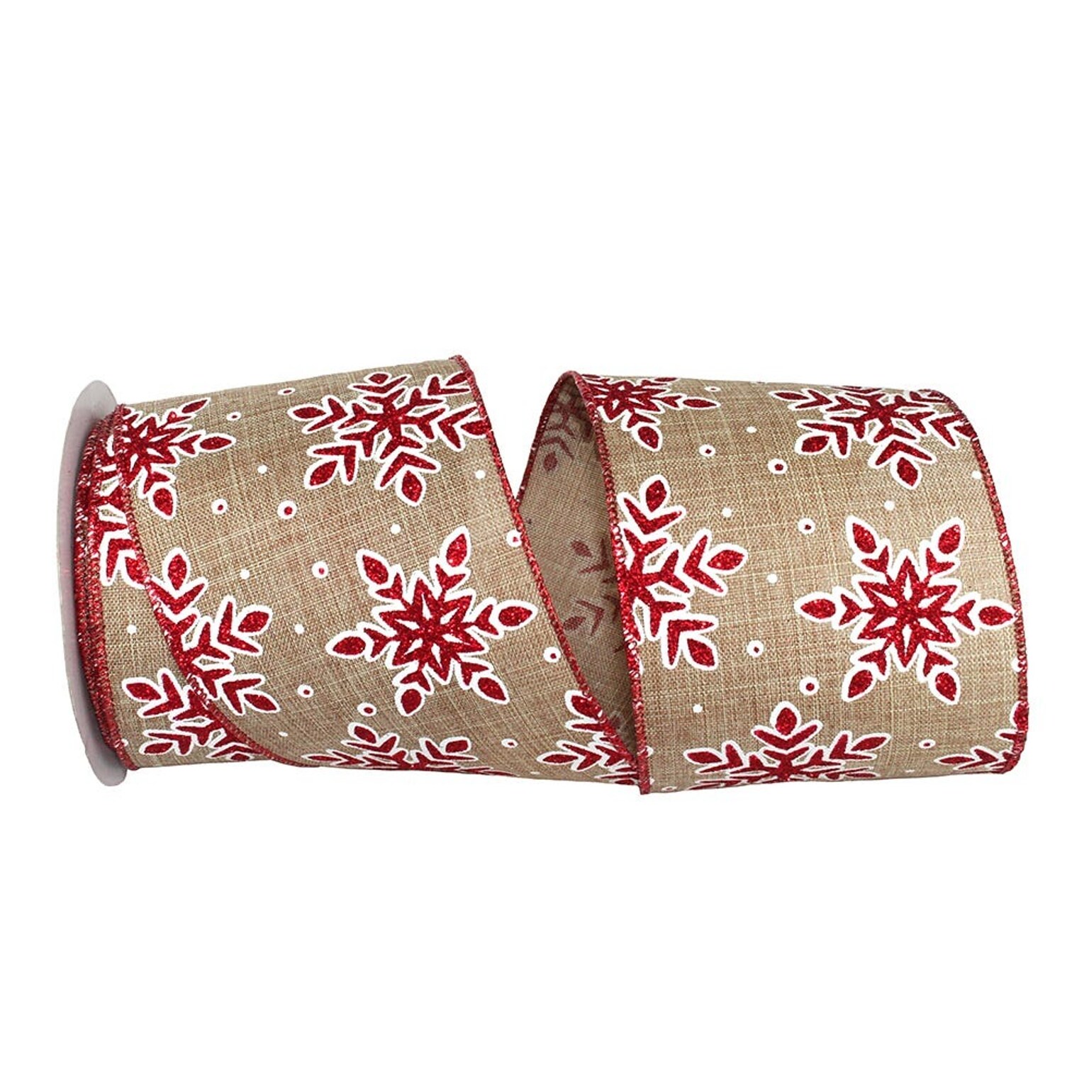 JAM Paper Ribbon, Glittered Snowflakes (52640348444)