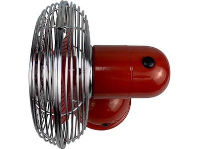 Good Housekeeping 5" Oscillating Portable Fan, 1-Speed, Red/Silver (92521)