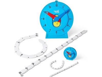 hand2mind Advanced NumberLine Clock Class Set, White/Blue (93412)