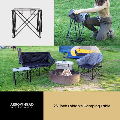 Arrowhead Outdoor Folding Camping Table with Carry Bag, Gray (TSRTKKS0230U)