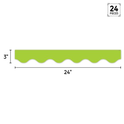 Creative Teaching Press Core Decor EZ Border, 3" x 2', Lime Wavy, 24/Pack, 3 Packs/Bundle (CTP11064-3)