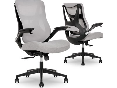 Beautyrest ErgoMax Ergonomic Mesh/Fabric Swivel Task Chair, Gray (60078-Gry)