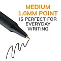 BIC Soft Feel Retractable Ballpoint Pen, Medium Point, 1.0mm, Black Ink, Dozen (SCSM11BLK)