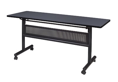 Regency Kobe Flip Top with Modesty Panel 60 x 24 Metal and Wood Training Table, Grey (MKFTM6024GY)