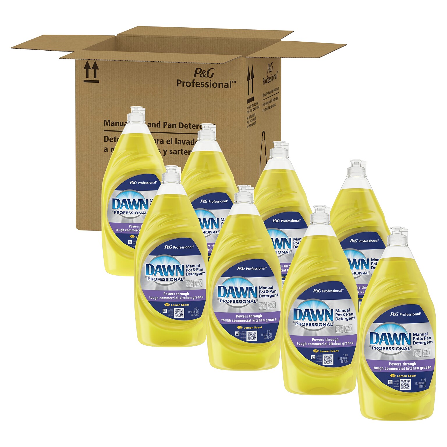 Dawn Professional Liquid Dish Soap, Lemon, 38 oz., 8/Carton (45113)