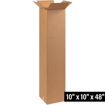 10 x 10 x 48 Corrugated Kraft Boxes, 25/Bundle (BS101048X)
