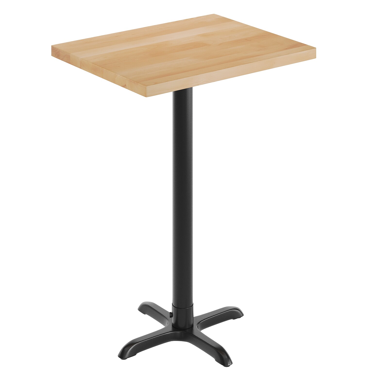 Flash Furniture Bennett Wooden Commercial Indoor Table, 30 x 24, Natural Top/Black Base (GSF2430NTT2222B)
