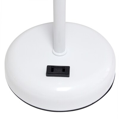 Simple Designs 19.5" LED Table Lamp, White/Aqua Shade (LT2024-AOW-CCLB)