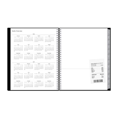 2026-2027 Blue Sky Enterprise 8.5" x 11" Academic Weekly & Monthly Planner, Plastic Cover, Black (130609-A27)