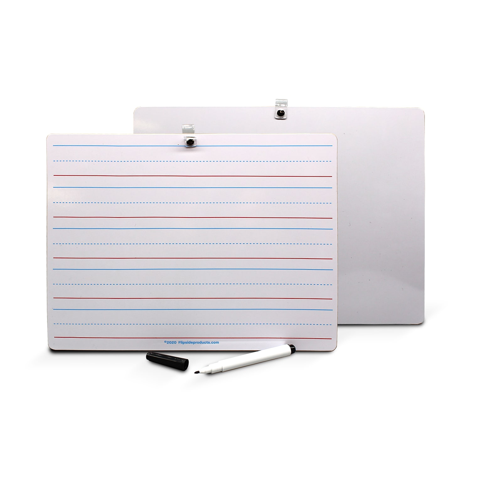 Flipside Dry-Erase Mobile Lined Whiteboard with Pen and Eraser, 0.75 x 1, 12/Pack (19134)