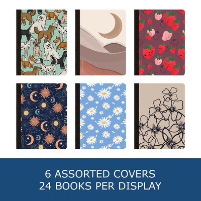 Studio Series Hard Cover Composition Books, College Ruled, 20 lb. Paper, Assorted Studio Series Cover Designs, Set of 24