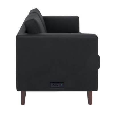 Flash Furniture Hercules Artemis LeatherSoft Reception Loveseat, Black (ZB89212SBLK)