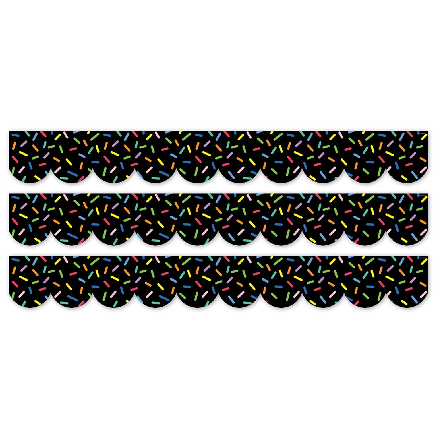 Creative Teaching Press Core Decor EZ Border, 3 x 2, Sprinkles on Black, 24/Pack, 3 Packs/Bundle (CTP11055-3)