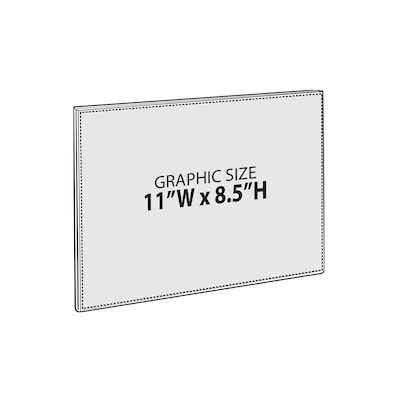 Azar Magnetic Sign Holder, 11" x 8.5", Horizontal, Wall Mounted, Clear, Acrylic, 10/Pack (129922)