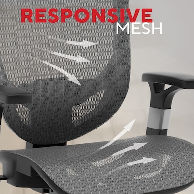 Staples Hyken Ergonomic Mesh Swivel Task Chair, Charcoal Gray (ST63139)