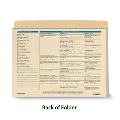ComplyRight Employee Management File Jacket, 1 1/4 Expansion, Letter Size, Manila, 25/Pack (A3101)
