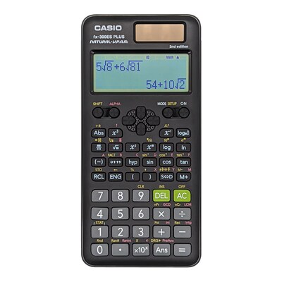 Casio fx-300ES PLUS 2nd Edition 16-Digit Solar Powered Scientific Calculator, Black (FX-300ESPLSB)