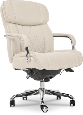La-Z-Boy Sutherland Ergonomic Bonded Leather Swivel Computer and Desk Chair, Ivory (CHR10048C)