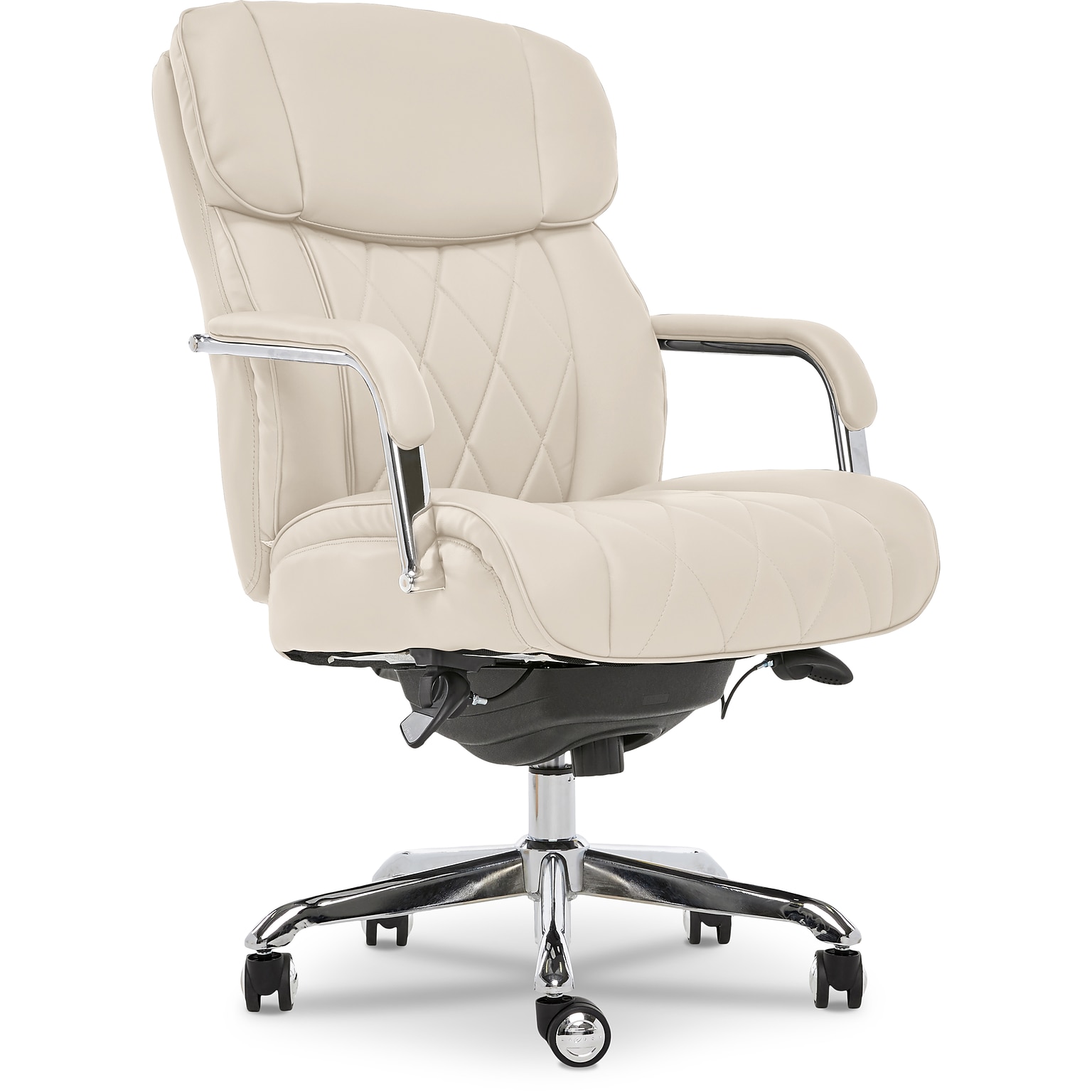La-Z-Boy Sutherland Ergonomic Bonded Leather Swivel Computer and Desk Chair, Ivory (CHR10048C)