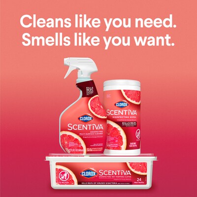 Clorox Scentiva Disinfecting All Purpose Cleaner Spray, Grapefruit & Orange Blossom Scent, 32 oz. (32368)
