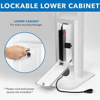 Mount-It! Pro Series Adjustable Anti-Theft iPad Tablet Kiosk Floor Stand for iPad, iPad Air, iPad Pro, White (MI-3880W_G10)