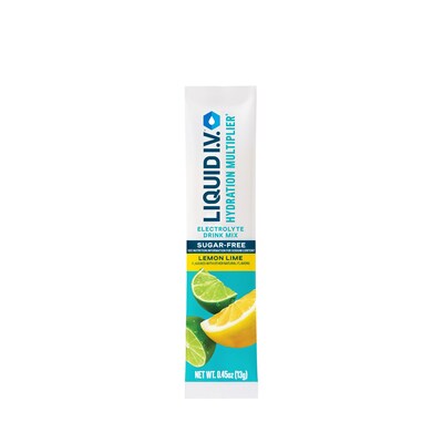 LIQUID I.V. Hydration Multiplier Sugar-Free Lemon Lime Electrolyte Powder Drink Mix, 0.56 oz., 15 Sticks/Box (EHC28672)