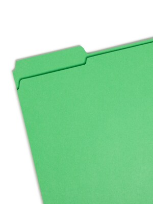 Smead File Folders, Reinforced 1/3-Cut Tab, Letter Size, Green, 100/Box (12134)