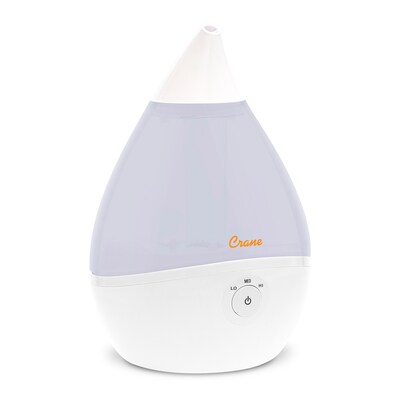 Crane Droplet Ultrasonic Cool Mist Tabletop Humidifier, 0.5-Gallon, White (EE-5302W)