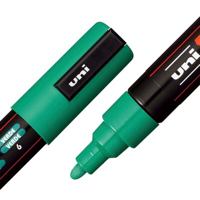 POSCA PC-5M Water Based Paint Marker, Medium Bullet Tip, Green, 3/Pack (UBCPC5MGREEN-3)