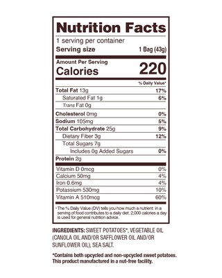 Uglies Gluten-Free Sweets Kettle Potato Chips, 1.5 oz., 24 Bags/Carton (36187)