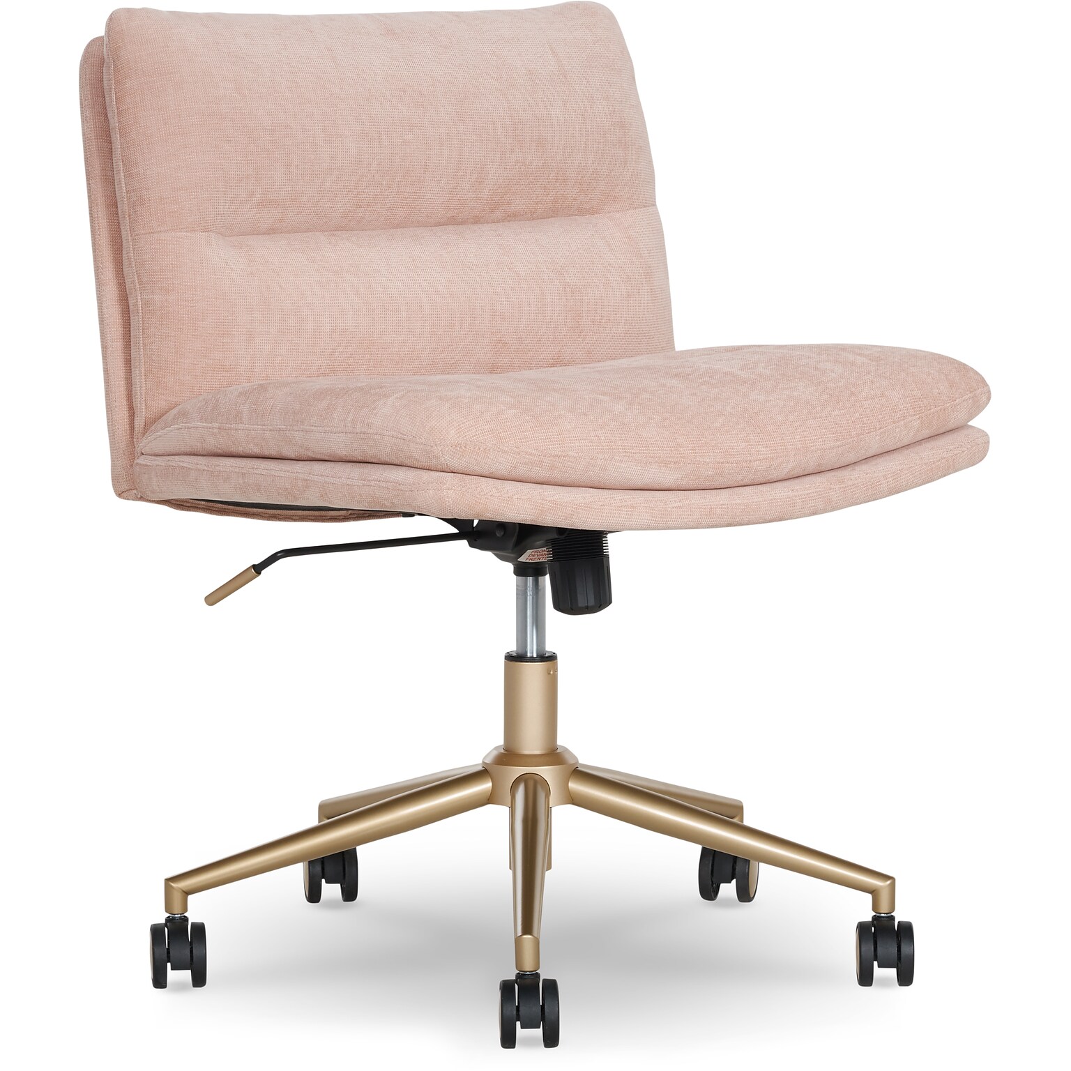 Elle Decor Ariana Armless Ergonomic Fabric Swivel Computer and Desk Chair, Pink (60121-PNK)