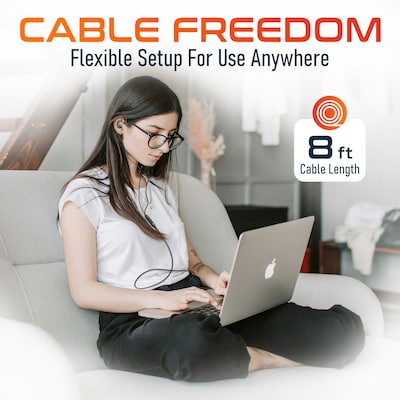 Delton 31E Ergonomic In-Ear USB-A Computer Earbuds, Black (DWH31EBK)