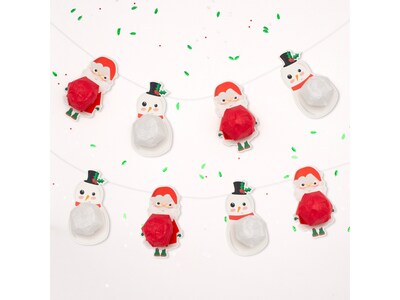 Pukka Party Santa & Snowman Christmas Paper Balloon Garland, Multicolor (PTY531)