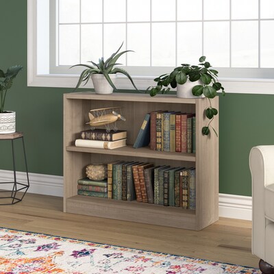 Bush Furniture Universal 30H 2-Shelf Bookcase with Adjustable Shelf, Ash Gray Laminated Wood (WL124