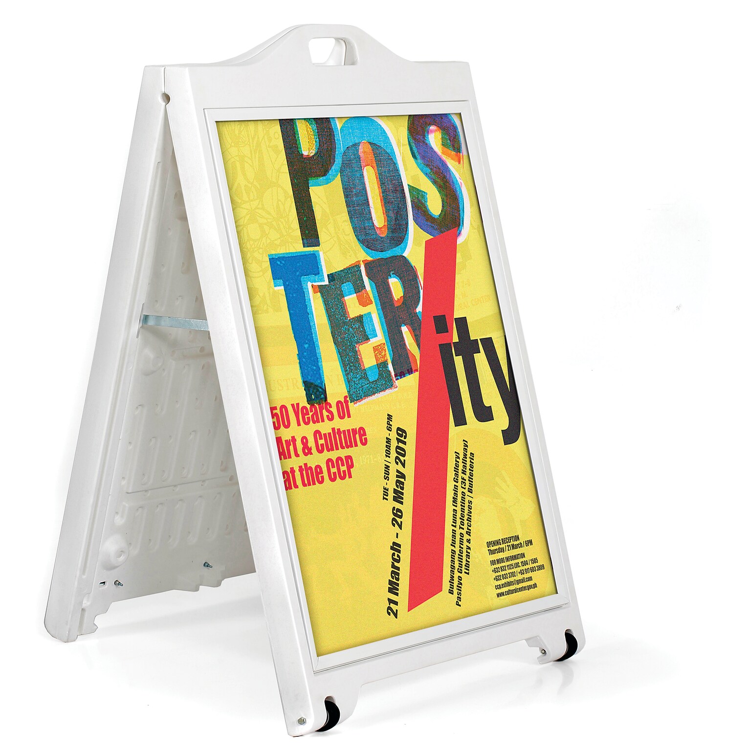 Azar Poster Holder, 36 x 24, Vertical, Wall Mounted, White Plastic (300244-WHT)