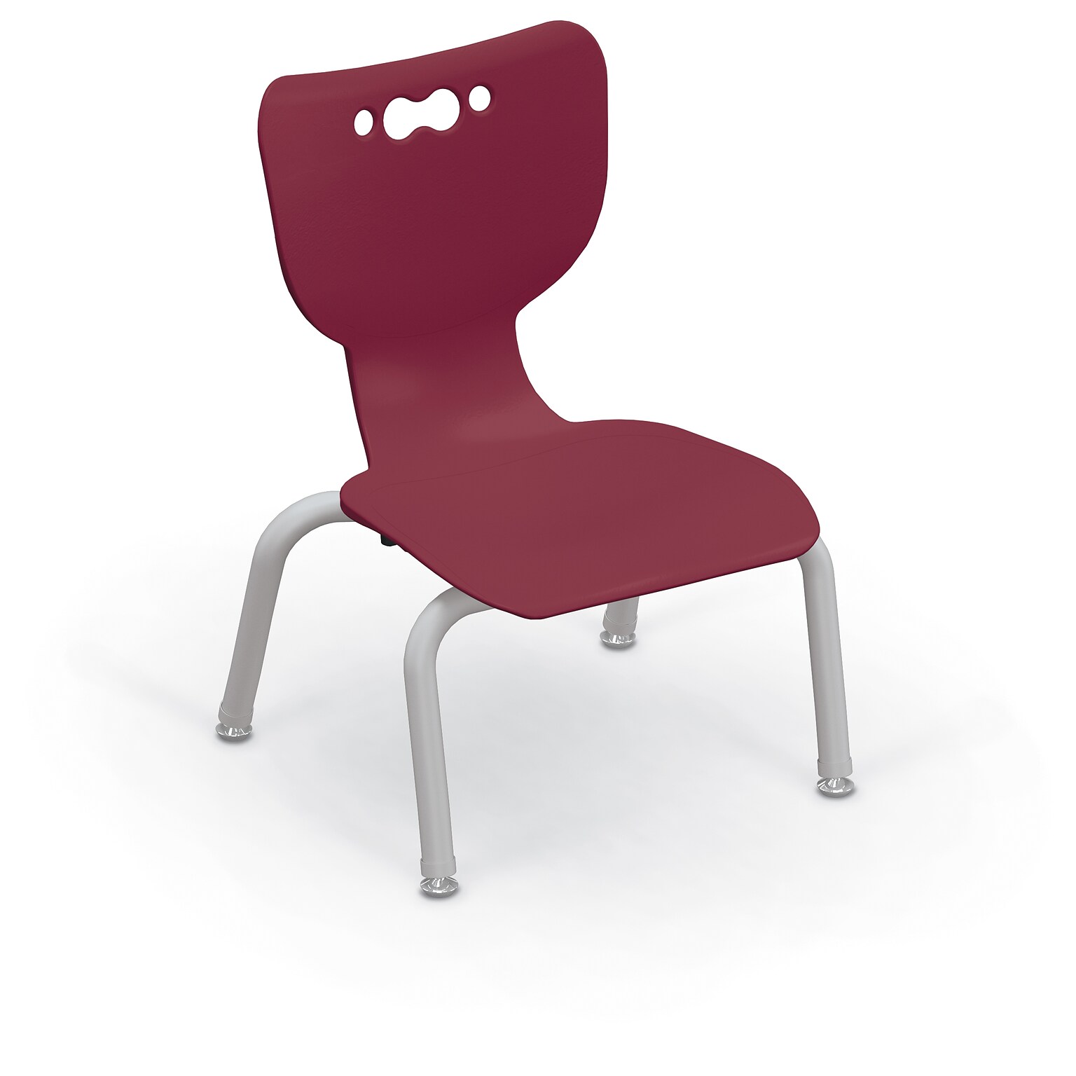 MooreCo 10 Hierarchy Student Chair with 4 Legs, Maroon/Platinum Base (703673561693)