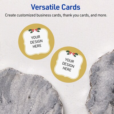 Avery Gold-Metallic Berries Matte Blank Card, White, 120/Pack (S00-FGS)