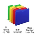 Staples Plastic File Pockets, Letter Size, Assorted Colors, 5/Pack (TR20674)
