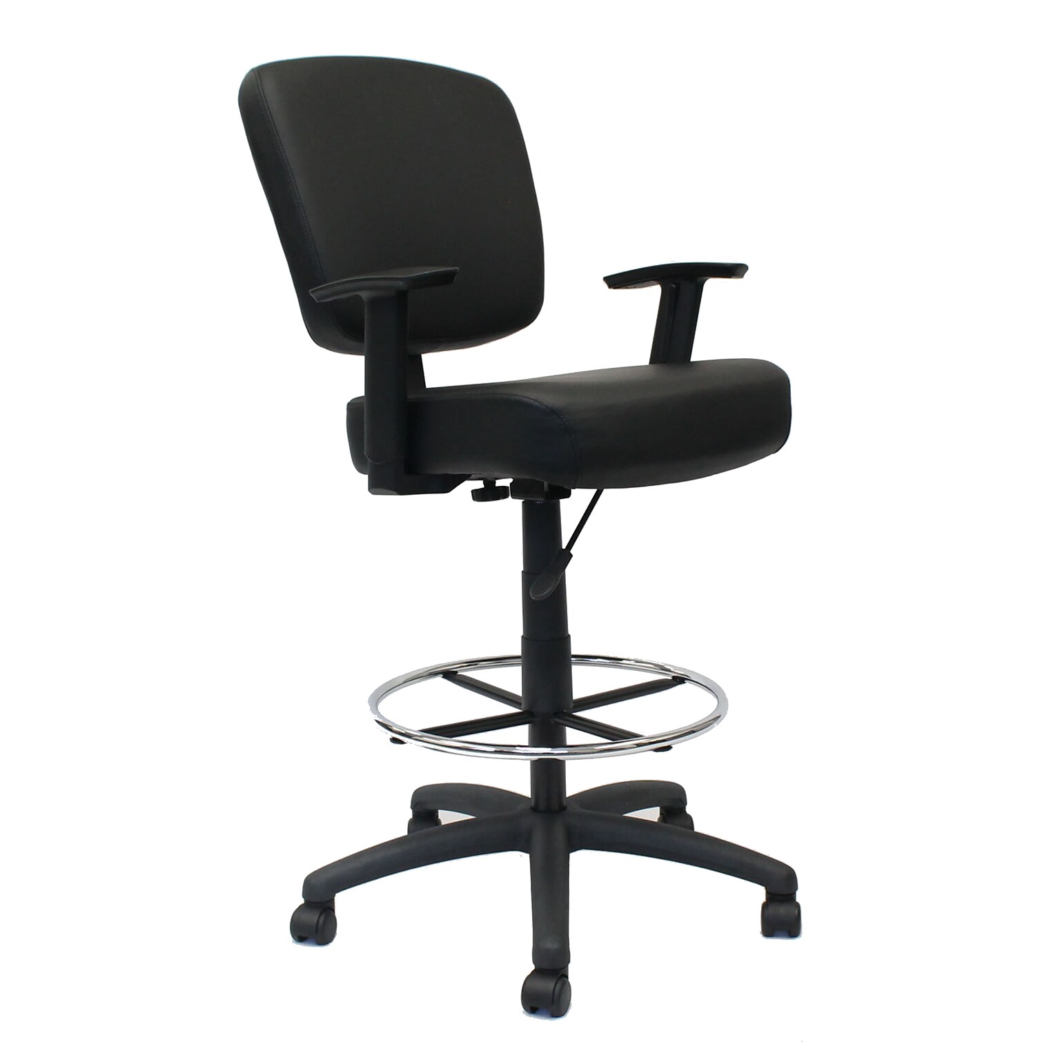 Boss Office Products Bariatric Oversized Faux Leather Drafting Stool, Black (B1681-BK)