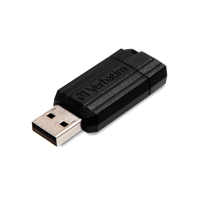 Verbatim PinStripe 16GB USB 2.0 Type A Flash Drive, Black (49063)